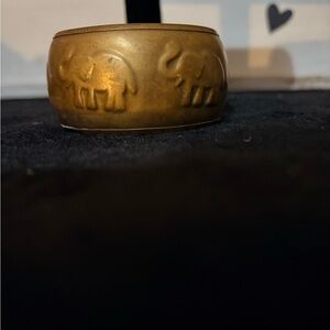 Elephant Motif Brass Bangle